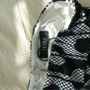 AKIRA Black and White Mesh Intimate